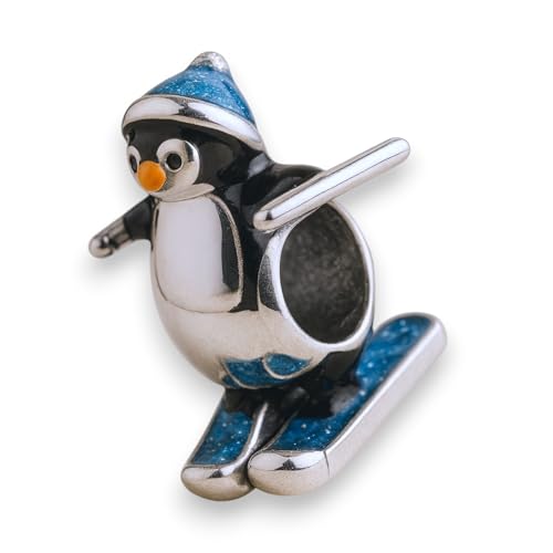 Streetculture Skifahrender Pinguin-Anhänger Wintersport Ski Sport Fahren Weihnachten Advent Weihnachtsmann - Charm 925 Silber - Bettelarmband Anhänger Schmuck Zubehör Geschenk Sterlingsilber Streetculture Skifahrender Pinguin-Anhänger Wintersport Ski Sport Fahren Weihnachten Advent Weihnachtsmann - Charm 925 Silber - Bettelarmband Anhänger Schmuck Zubehör Geschenk Sterlingsilber von Streetculture