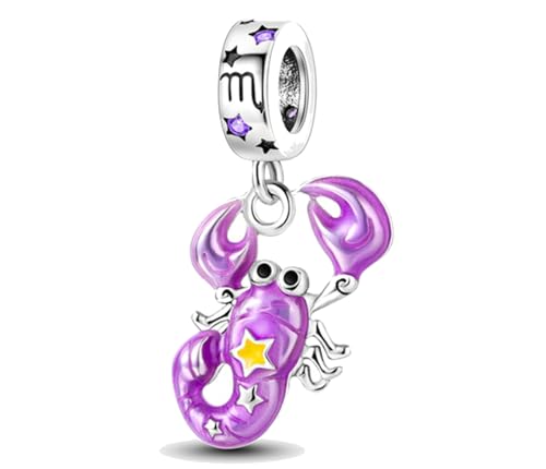 Streetculture Skorpion Sternzeichen Horoskop Geburtstag Leuchtend - Bettelarmband Anhänger Schmuck Charm Zubehör 925 Silber Kette Sterlingsilber von Streetculture