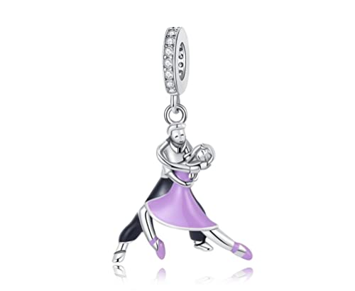 Streetculture Tanz Paar Tanzschule Tanzschuhe Ballerina Schuhe Tanzen - Charm 925 Silber Bettelarmband Anhänger Schmuck Geschenk Sterlingsilber von Streetculture