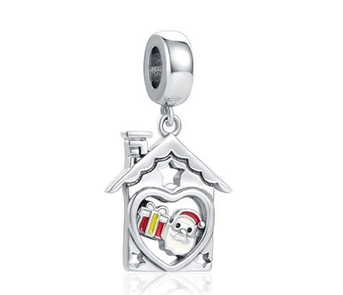 Streetculture Weihnachten Weihnachtsmann Haus Hütte Zuhause Nordpol - Charm 925 Silber Bettelarmband Anhänger Zubehör von Streetculture