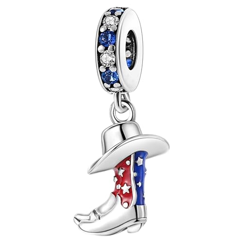USA Cowboy Hut Cowgirl Stiefel Hut Flagge Bettelarmband Kette Anhänger Schmuck Flagge Fahne Texas Zubehör 925 Silber Sterlingsilber USA Cowboy Hut Cowgirl Stiefel Hut Flagge Bettelarmband Kette Anhänger Schmuck Flagge Fahne Texas Zubehör 925 Silber Sterlingsilber von Streetculture