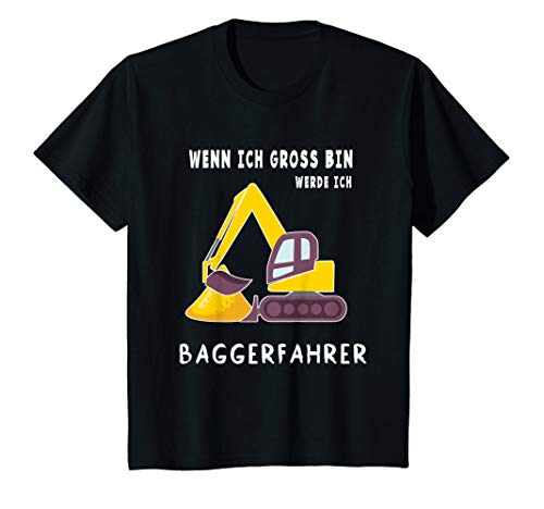 Kinder Wenn ich gross bin werde ich Baggerfahrer T-Shirt von Streetwear 61