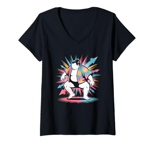Damen Lightning Lantern Storm Energy Streetwear Japanische Kultur T-Shirt mit V-Ausschnitt von Streetwear Japanese Culture Street Style Fashion