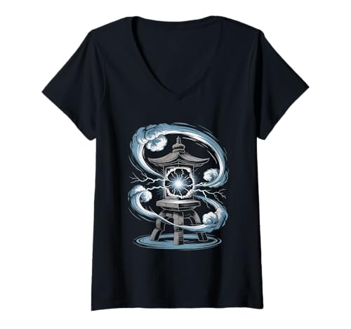 Damen Sumo Wrestler Retro Pop Art Streetwear Japanische Kultur T-Shirt mit V-Ausschnitt von Streetwear Japanese Culture Street Style Fashion