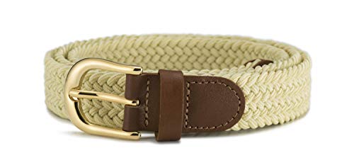 Streeze Damen elastischer geflochtener Stretchgürtel. 25 mm Breite gewebt mit Goldschnalle 5 Größen XS – XL (Zitrone, XS) von Streeze