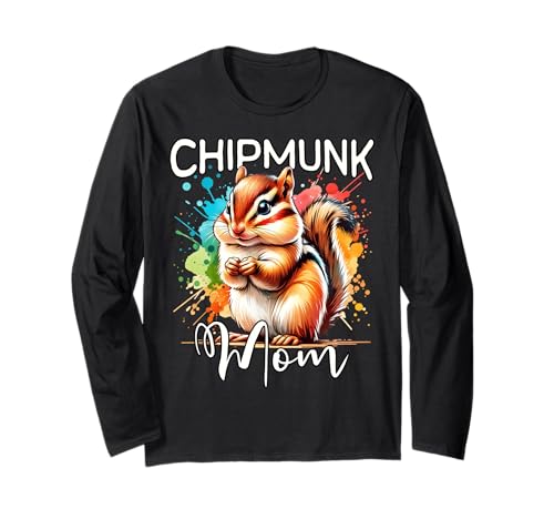 Chipmunk Mom Streifenhörnchen Mama Langarmshirt Chipmunk Mom Streifenhörnchen Mama Langarmshirt von Streifenhörnchen Mama Für Damen