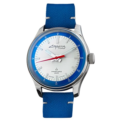 Strela Blue Sky - 1965BS40 Herren Armbanduhr mit POLJOT 2609H Uhrwerk analoge mechanische Handaufzug Uhr von Strela