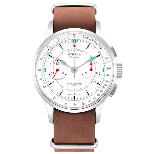 Strela Herren Armbanduhr mit Sea-Gull ST1901 Uhrwerk Chronograph Handaufzug Cosmos 40mm von Strela