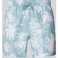 Strellson Badehose mit Allover-Print Modell 'Lago' in Eisblau, Größe M von Strellson