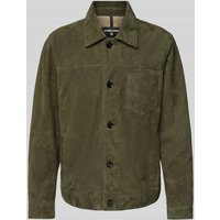 Strellson Blouson in Leder-Optik Modell 'Flint' in Oliv, Größe 48 von Strellson