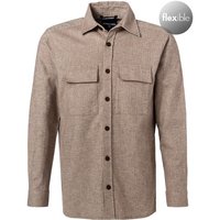 Strellson Herren Overshirt beige Baumwolle-Leinen meliert von Strellson