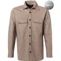 Strellson Herren Overshirt beige Baumwolle-Leinen meliert von Strellson