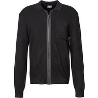 Strellson Herren Cardigan schwarz Viskose unifarben von Strellson