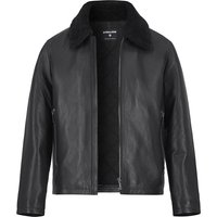Strellson Herren Lederjacke schwarz Lammnappa unifarben von Strellson