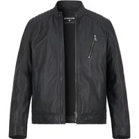 Strellson Herren Lederjacke schwarz Lammnappa unifarben von Strellson