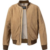 Strellson Herren Lederblouson beige Ziegenvelours unifarben von Strellson