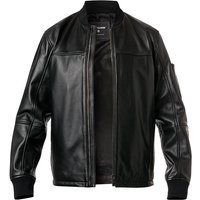 Strellson Herren Lederblouson schwarz Lammnappa unifarben von Strellson