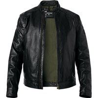 Strellson Herren Lederjacke schwarz Lammnappa unifarben von Strellson