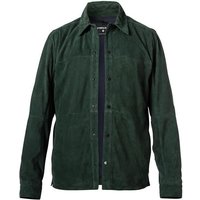 Strellson Herren Overshirt grün Ziegenvelours unifarben von Strellson