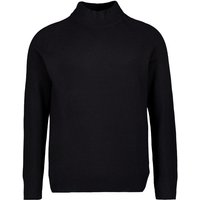 Strellson Herren Stehkragenpullover schwarz Baumwolle unifarben von Strellson