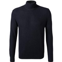 Strellson Herren Rollkragenpullover blau Wolle unifarben von Strellson