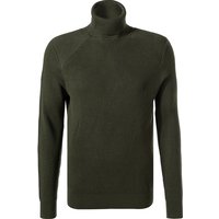 Strellson Herren Rollkragenpullover grün Wolle unifarben von Strellson