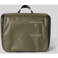 Strellson Kulturtasche mit Label-Print Modell 'benny' in Khaki, Größe One Size von Strellson
