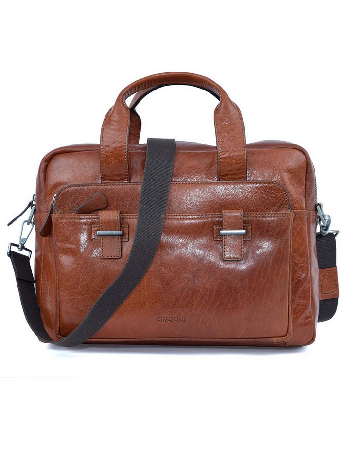 Strellson Messenger Bag STRELLSON-Leather Briefbag SUTTON SHF Cognac von Strellson