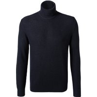 Strellson Herren Rollkragenpullover blau Wolle unifarben von Strellson