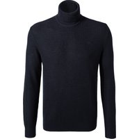 Strellson Herren Rollkragenpullover blau Wolle unifarben von Strellson