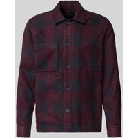 Strellson Regular Fit Freizeithemd mit Strukturmuster Modell 'NORIN' in Aubergine, Größe M von Strellson