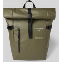 Strellson Rucksack mit Label-Print Modell 'stockwell' in Oliv, Größe 1 von Strellson