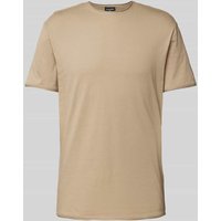 Strellson T-Shirt mit Rundhalsausschnitt und melierter Optik in Beige, Größe XXL von Strellson