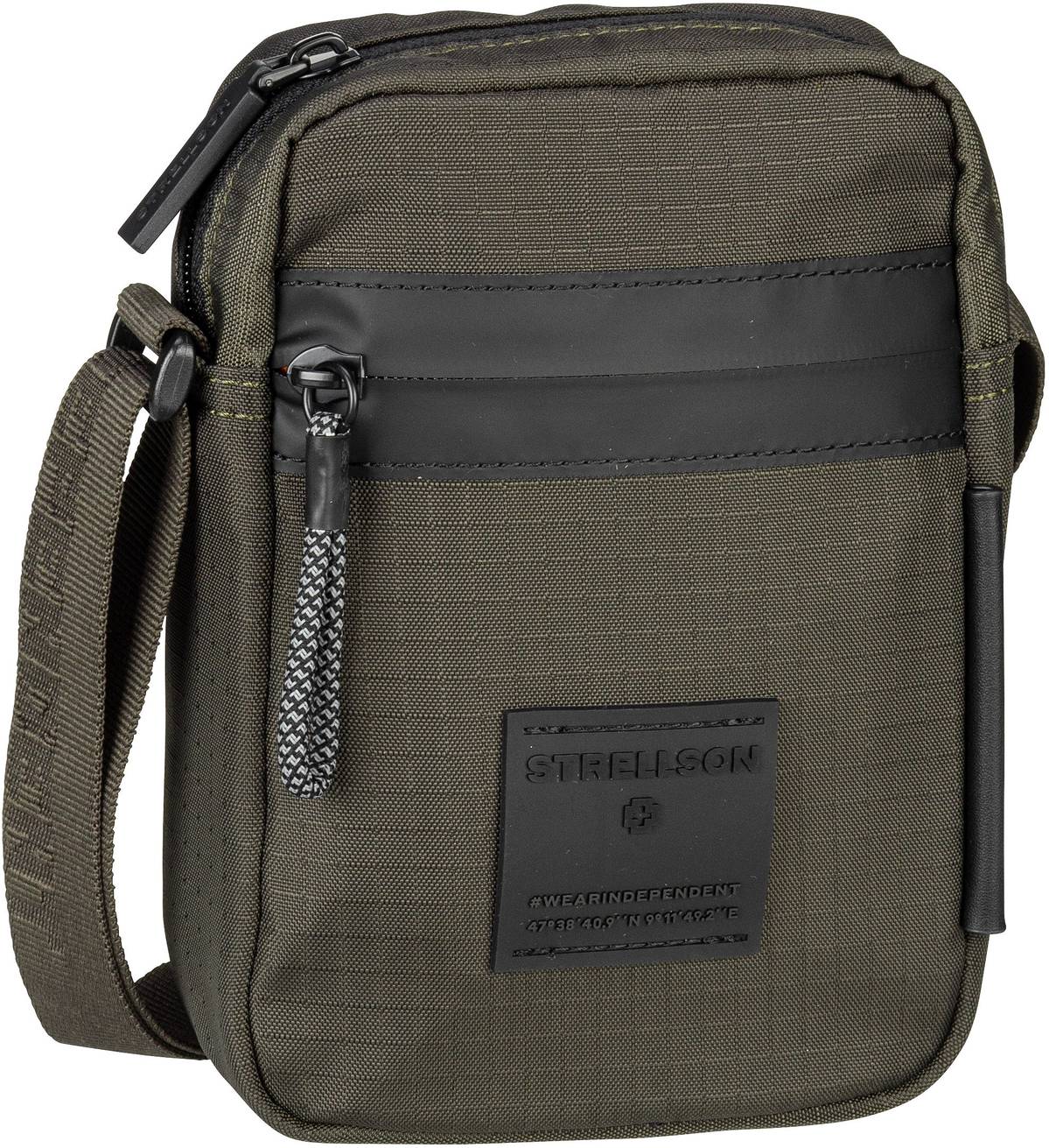 Strellson Northwood RS Clint Shoulderbag XSVZ  in Oliv (1.4 Liter), Umhängetasche von Strellson