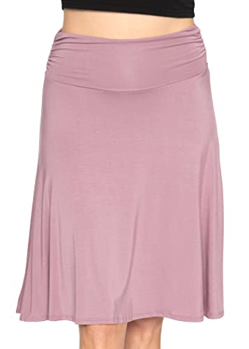 Stretch is Comfort Women's Knee Length Flowy Skirt Mauve X-Large von Stretch Is Comfort