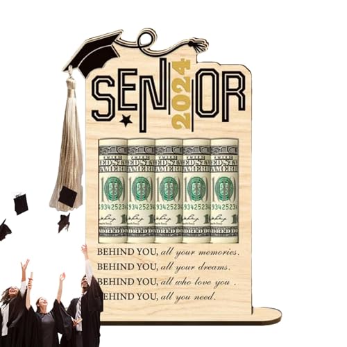 Streysisl Geldbörse zum Schulabschluss aus Holz, Halterung für Abschlussfeier | Silberschmuck für den Abschluss 2024 | Dekoration für Geldhalter, B, Se référer au descriptif, Siehe Beschreibung von Streysisl