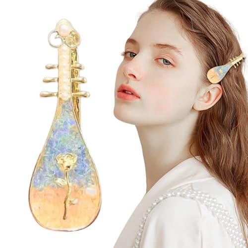 Streysisl Haarspangen für Frauen – Musikinstrumentform Kopfbedeckung – Stilvolle chinesische Stile Perlenclip Haarschmuck für Frauen Mädchen von Streysisl