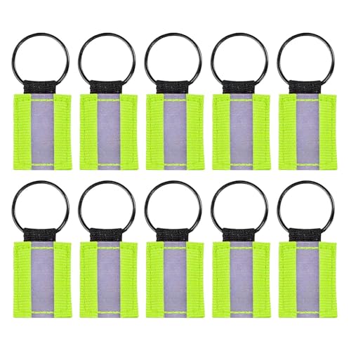 Streysisl Sichere, reflektierende Anhänger – 10 x reflektierende Kinder-Schlüsselanhänger, reflektierende Rucksack-Anhänger, stilvolle reflektierende Ausrüstung, Mehrzweck-Schlüsselanhänger, Zubehör von Streysisl