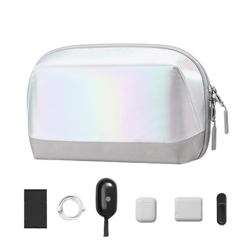 Streysisl Travel Tech Organizer | 2024 Neue 180° Öffnung Kabel Organizer Elektroniktasche, Tragbare Batterieaufbewahrung, Kabelaufbewahrungsbox für Mäuse, Kopfhörer, Notebooks, weiß, Refer to von Streysisl