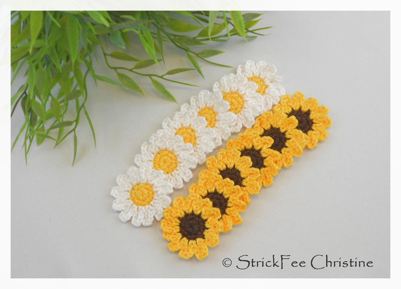 4 Stück Häkelapplikation "Gänseblümchen" 100 % Baumwolle, Aufnäher, Dekoration, Applikation, Kartengestaltung, Accessoires, Gehäkelt 4 Stück Häkelapplikation "Gänseblümchen" 100 % Baumwolle, Aufnäher, Dekoration, Applikation, Kartengestaltung, Accessoires, Gehäkelt von StrickFeeChristine