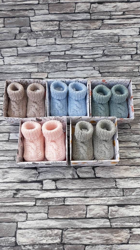 Babysocken/Babyschuhe Handgestrickt Aus Wolle Gr. S M L Sofort Lieferbar von StrickStoffMariAnco