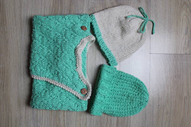 Handgestrickte Baby-Mütze Aus 100% Recycelte Baumwolle von StrickTraeumeShop