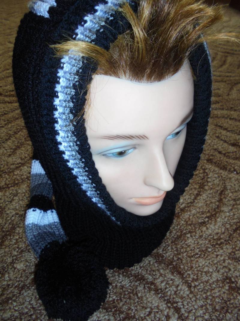 Wende-Schlupfmütze Für Erwachsene Schwarz, Dunkelgrau, Hellgrau, Weiß von Strickbiene59