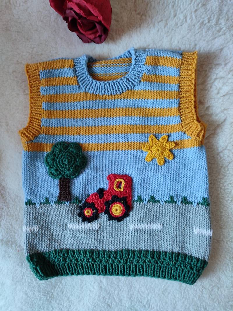 Handgestrickter Kinderpullunder Gr. 74/80 Hustenleibchen von StrickenUndMehr