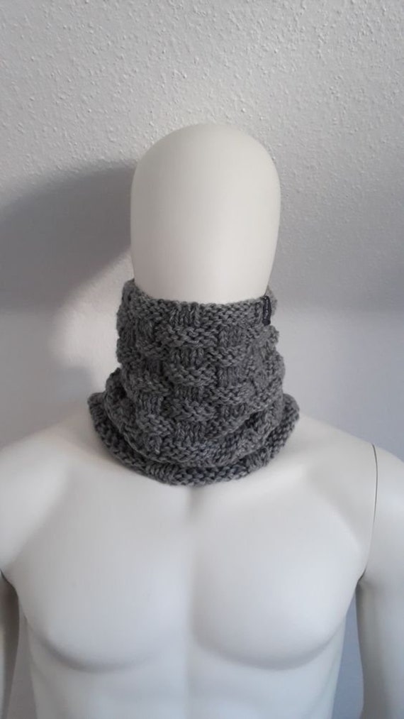 Snood Winter I | 100% Wolle, Grau von Strickeninthecity