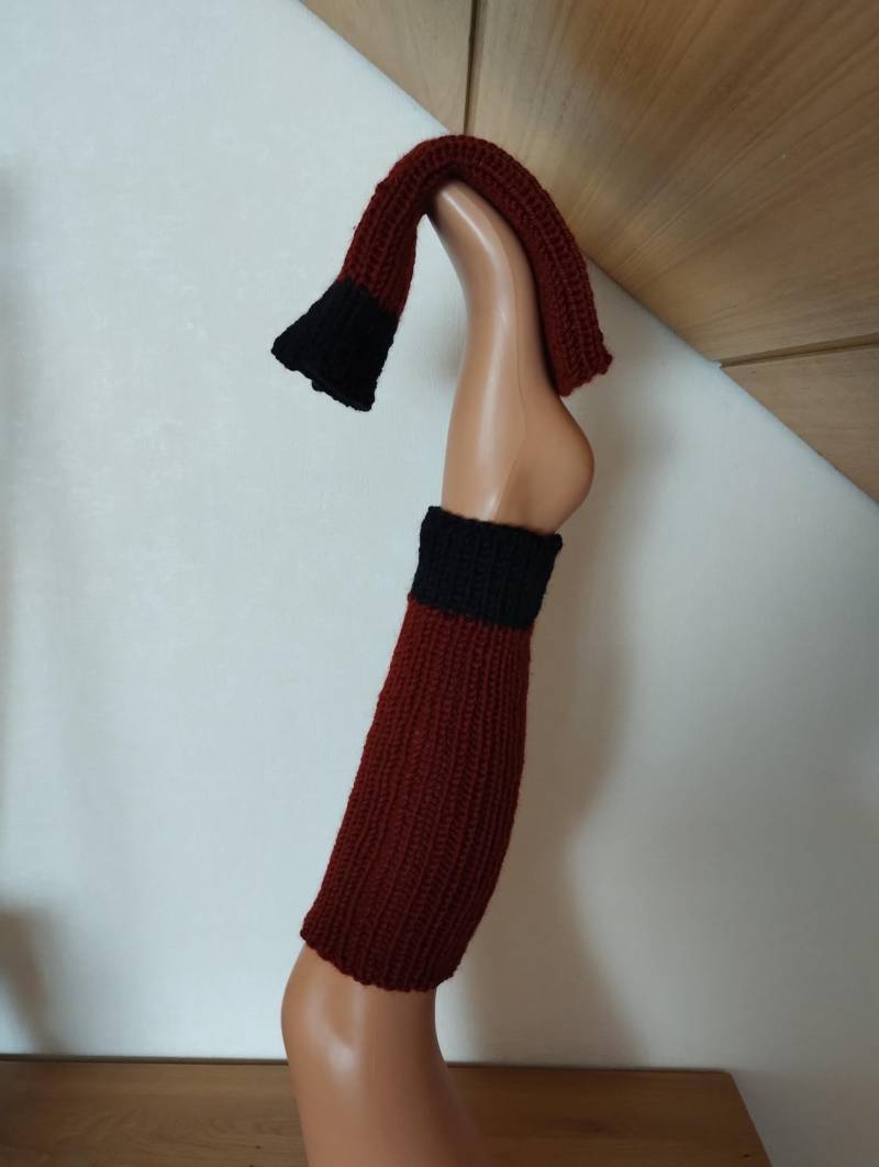 Beinstulpen Aus Kaschmir-Merinowolle Schwarz von StrickfeeShop