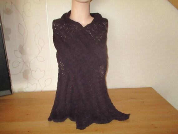 Laceschal Dunkellila Aus Alpacawolle von StrickfeeShop