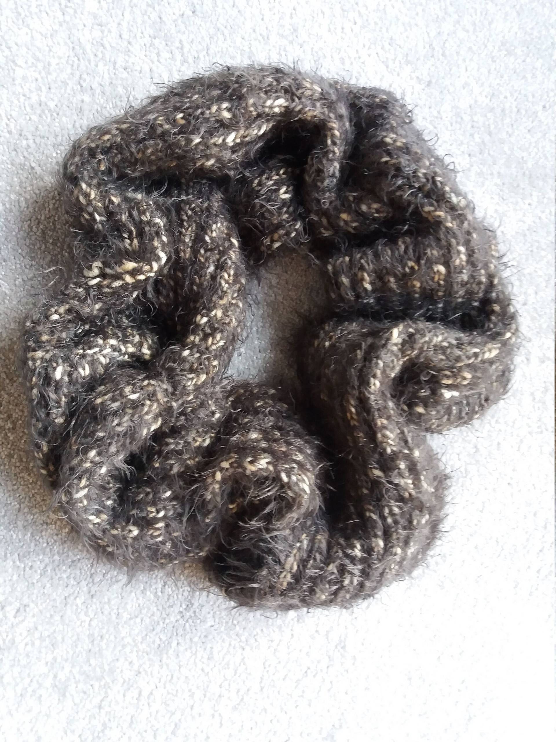 Loop/Schlauchschal Für Damen, Handgestrickt, Braun Mit Etwas Beige Meliert von StricklieselMarlies