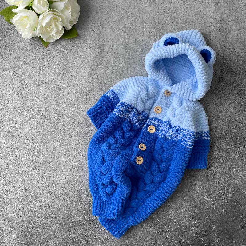 Gestrickter Baby Overall | Handgemacht Hellblau Blau Neugeborenes Geschenk Zur Geburt Strampler von Strickmaeuschen