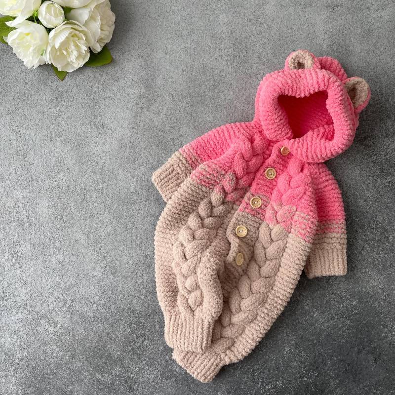 Gestrickter Baby Overall | Handgemacht Hellbraun Dunkelrosa Neugeborenes Geschenk Zur Geburt Strampler Gestrickter Baby Overall | Handgemacht Hellbraun Dunkelrosa Neugeborenes Geschenk Zur Geburt Strampler von Strickmaeuschen